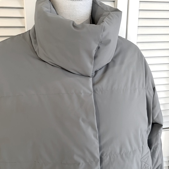Gentle Herd Spice Ice Blue Down Filled Short Quilted Retro Puffer Jacket Size M - Picture 2 of 12